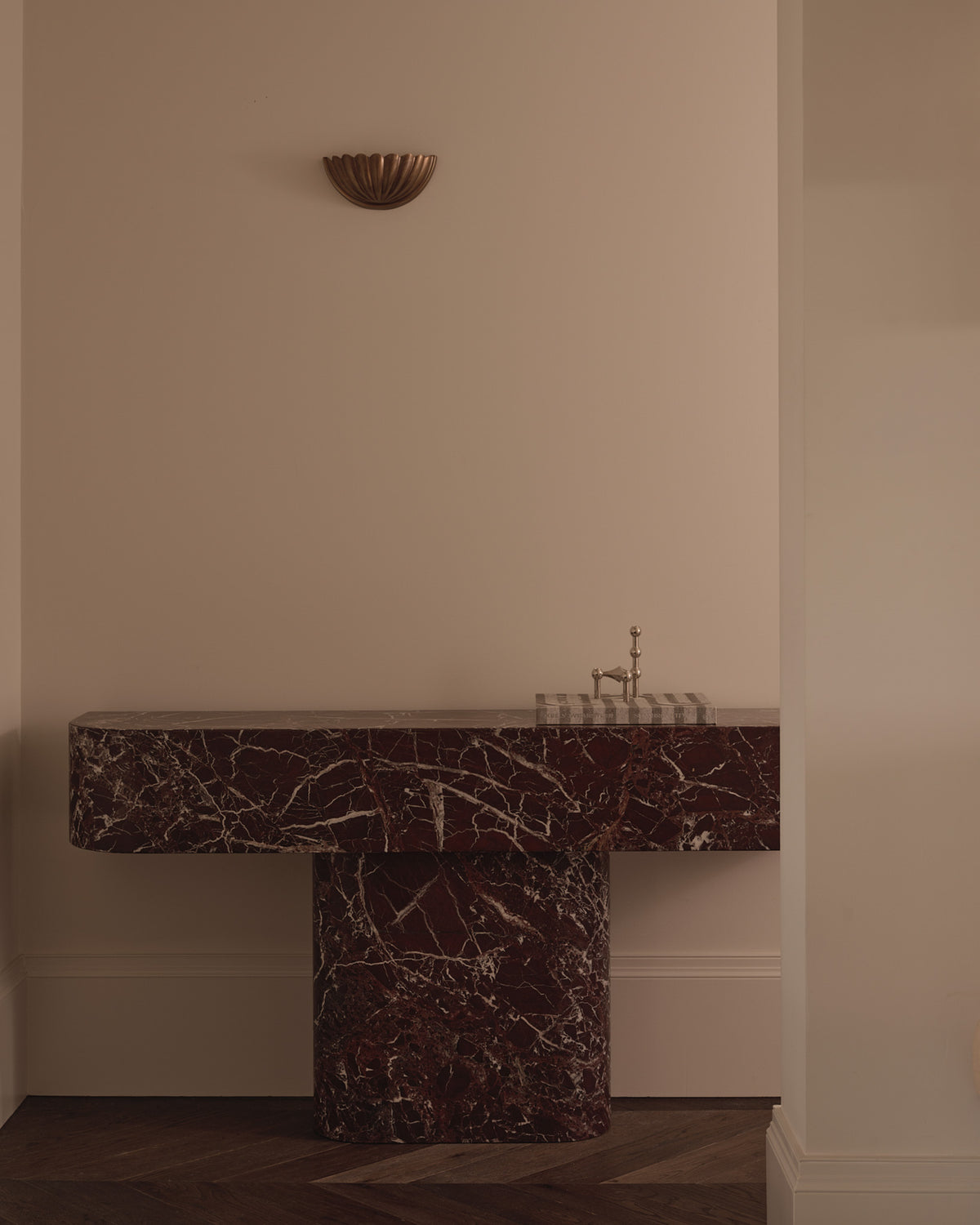 Rosa levanto marble console table