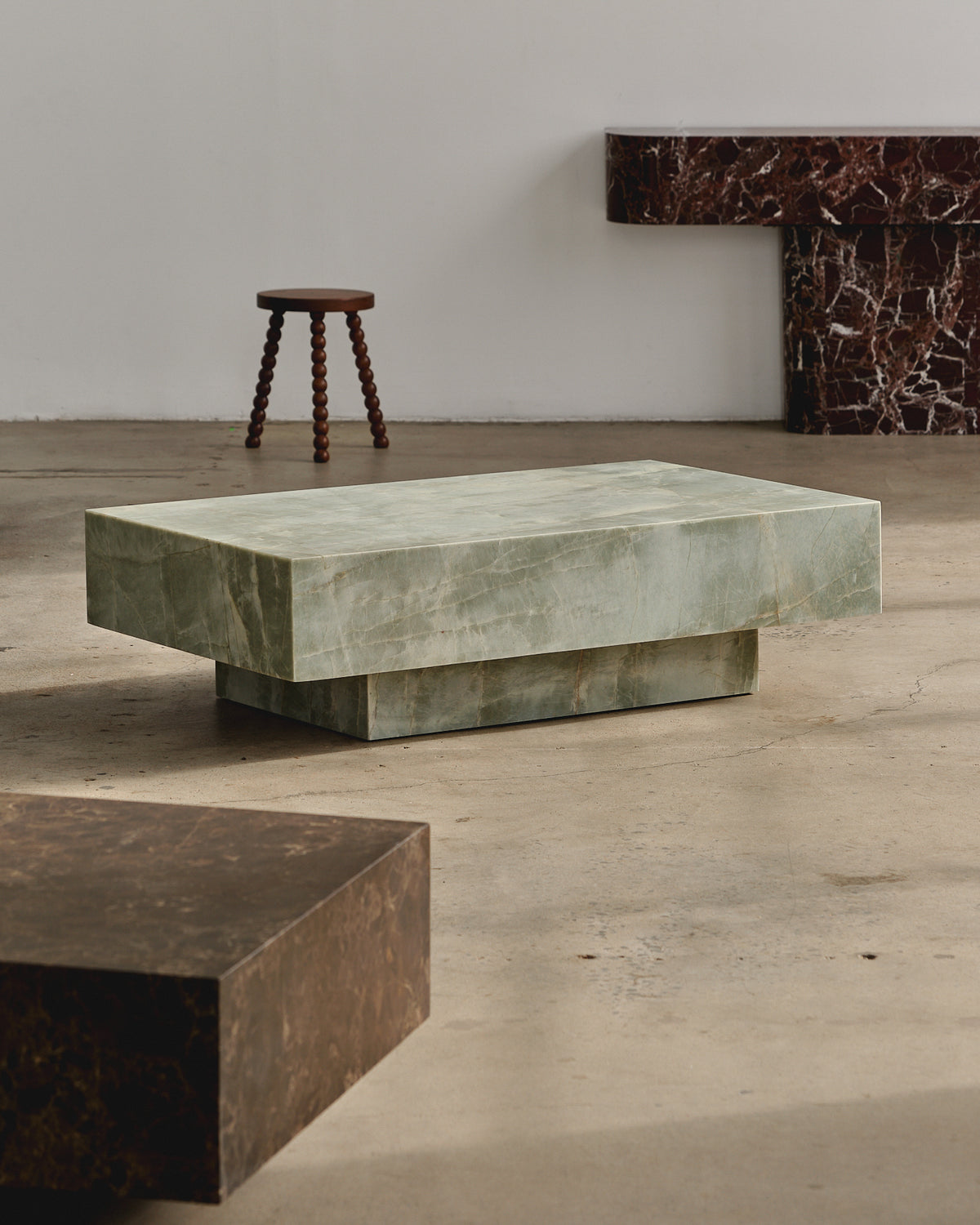 Esmeralda quartzite marble coffee table