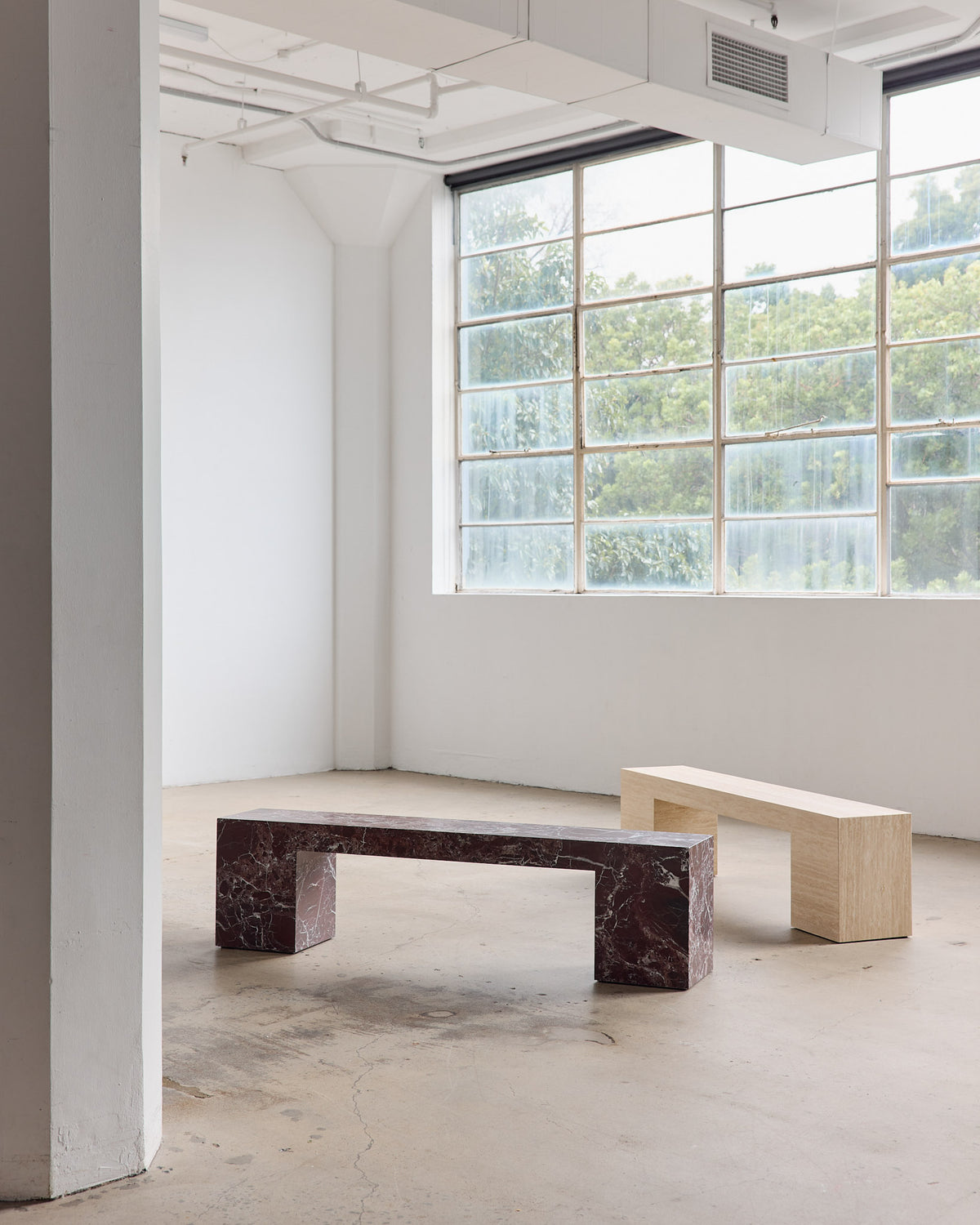 Low stone bench seats