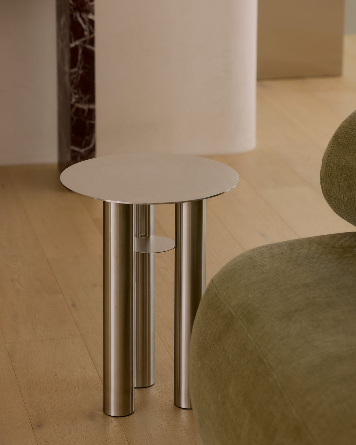 Stainless steel side table