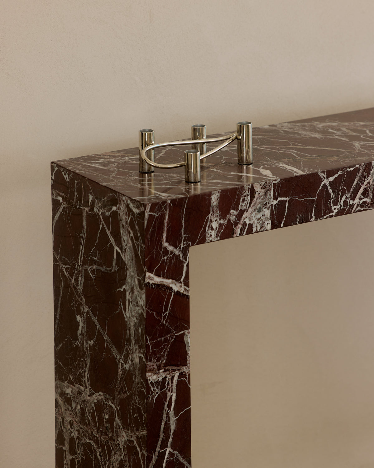 Rosa levanto marble console table