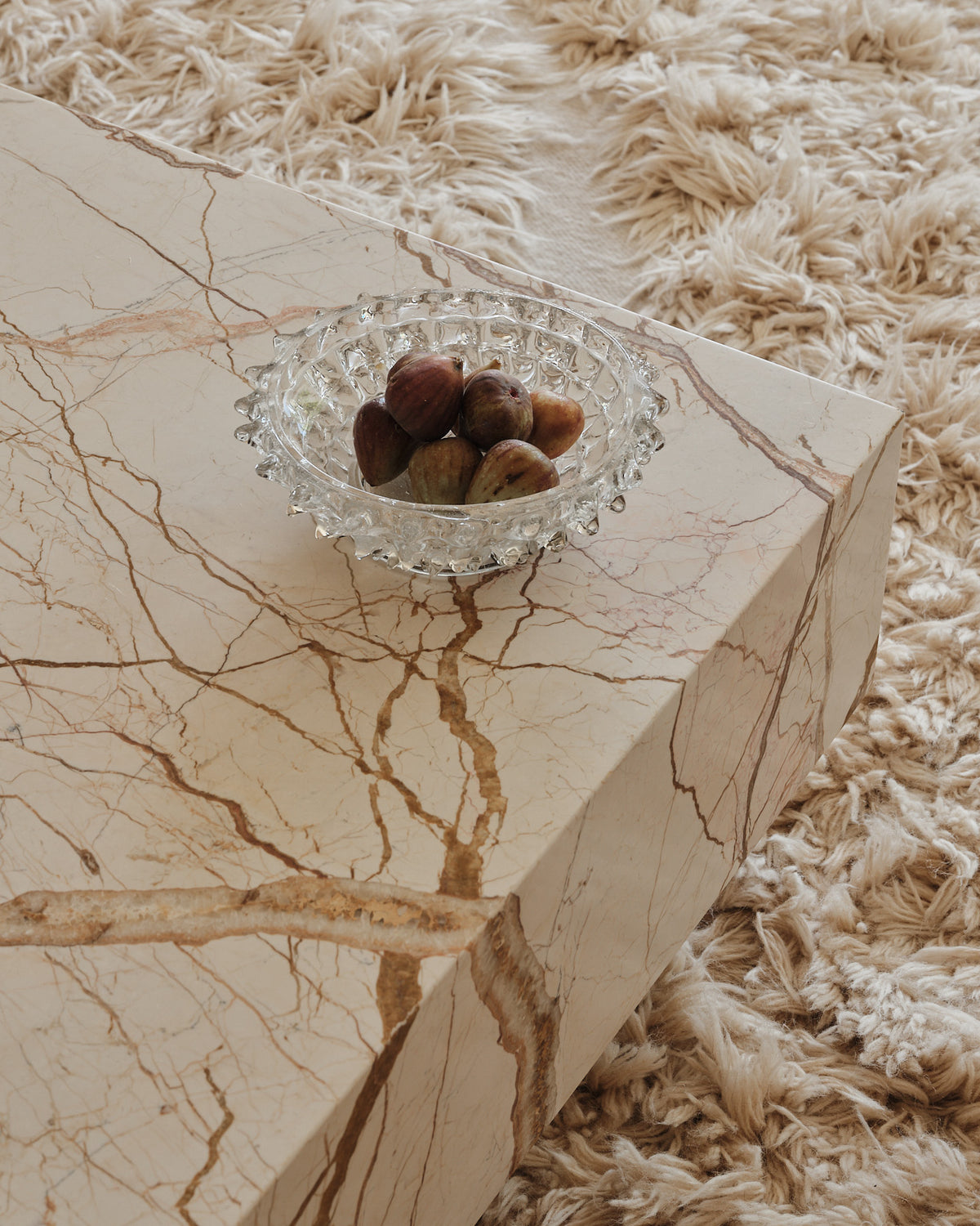 Honeycomb marble coffee table