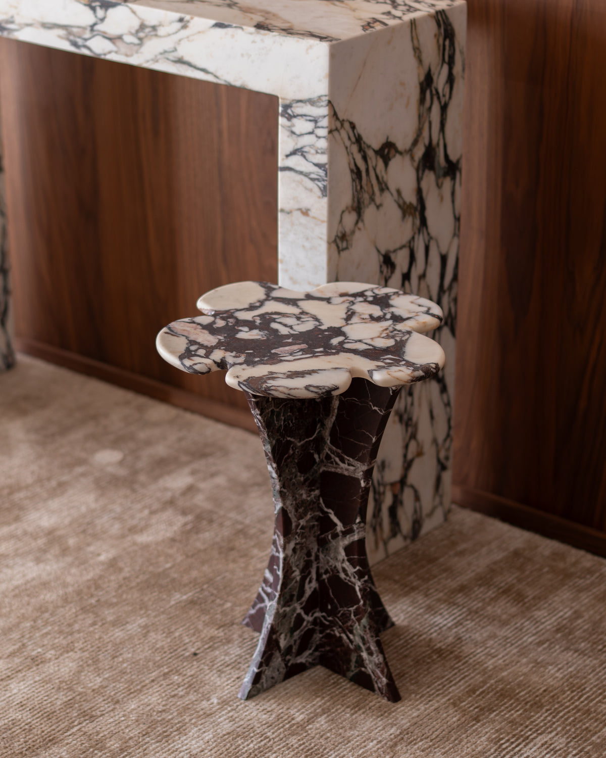 Unique marble side and console table