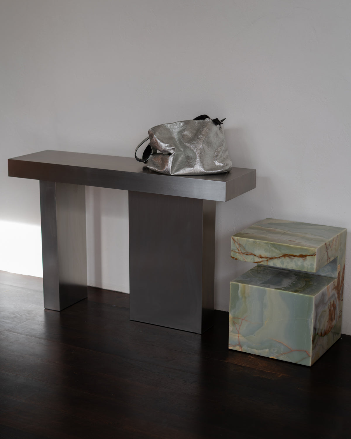 Stainless steel console table