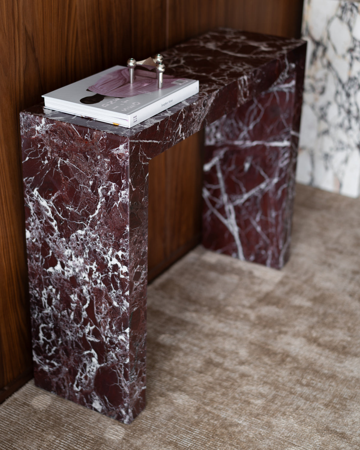 Rosa levanto marble console table