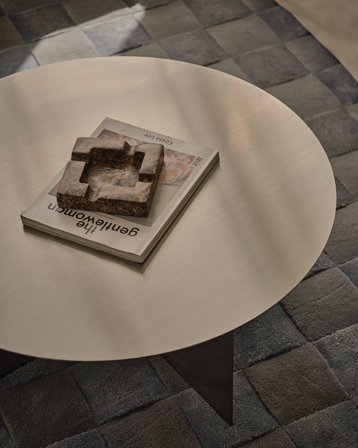 Stainless steel coffee table styled.