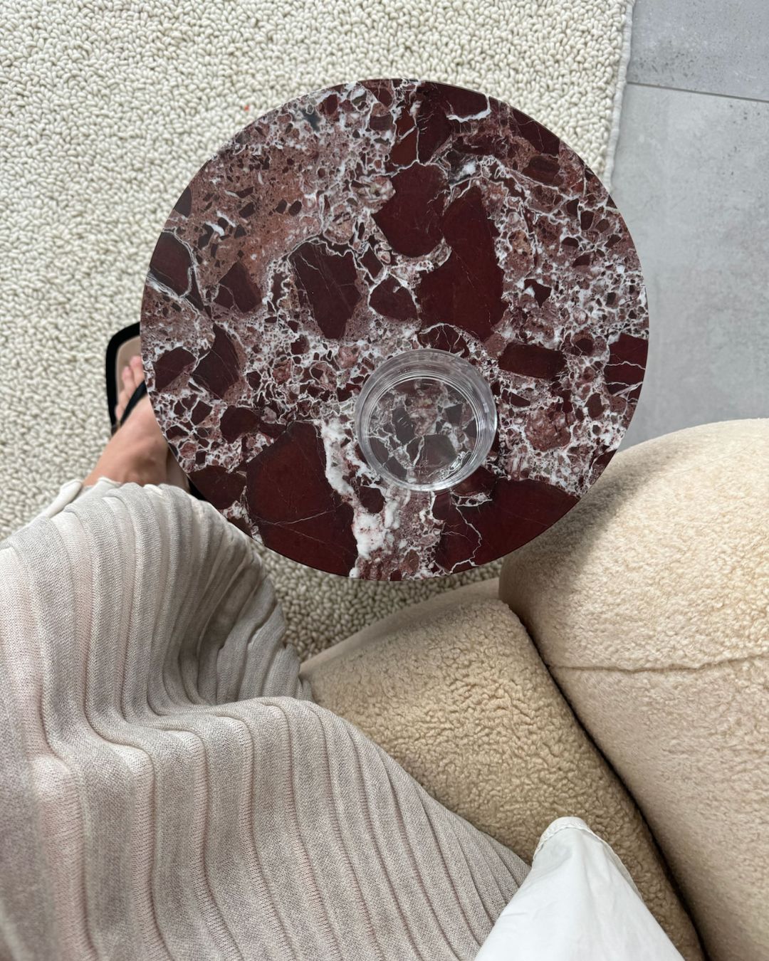 Rosa levanto marble side table