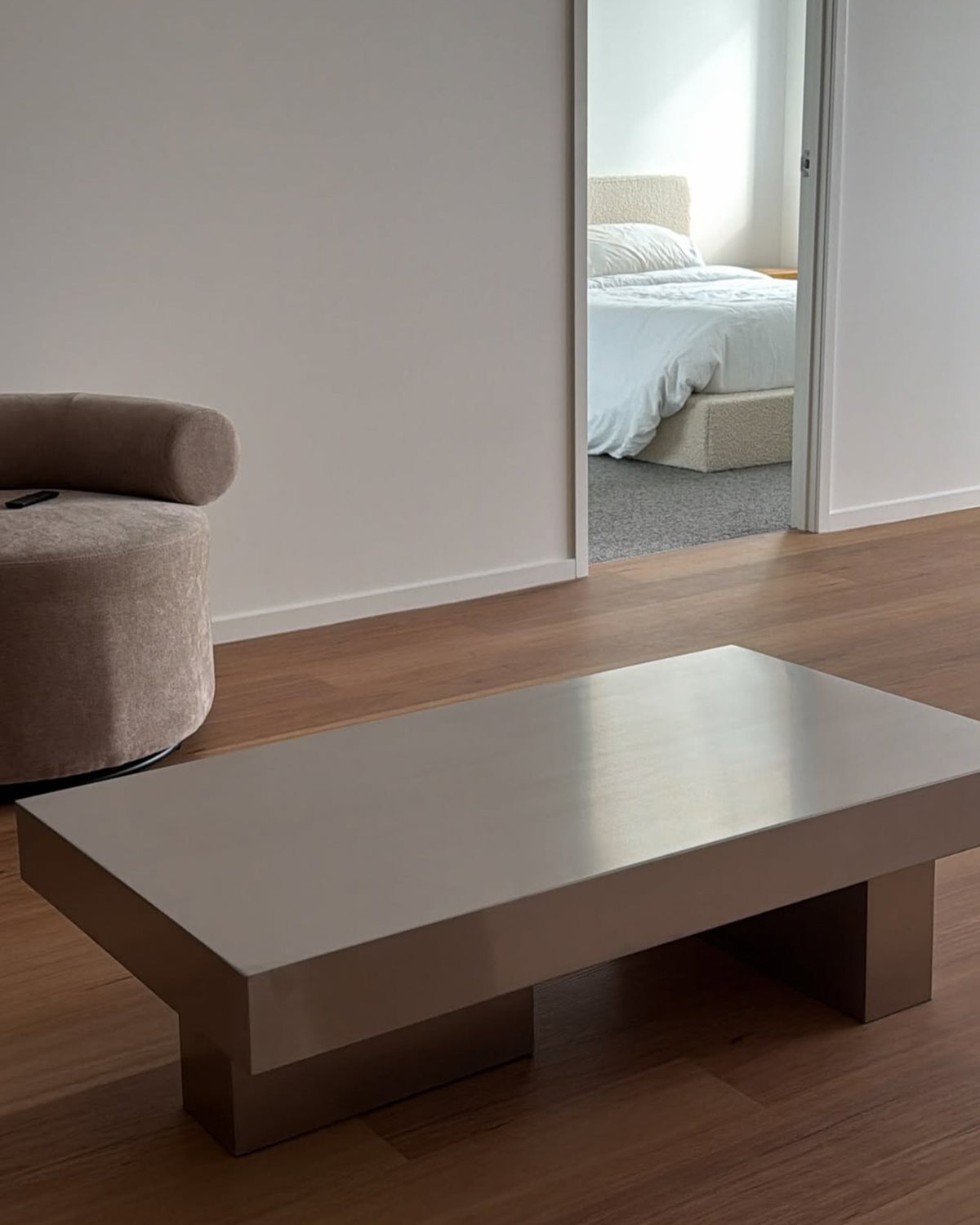 Stainless steel rectangular coffee table