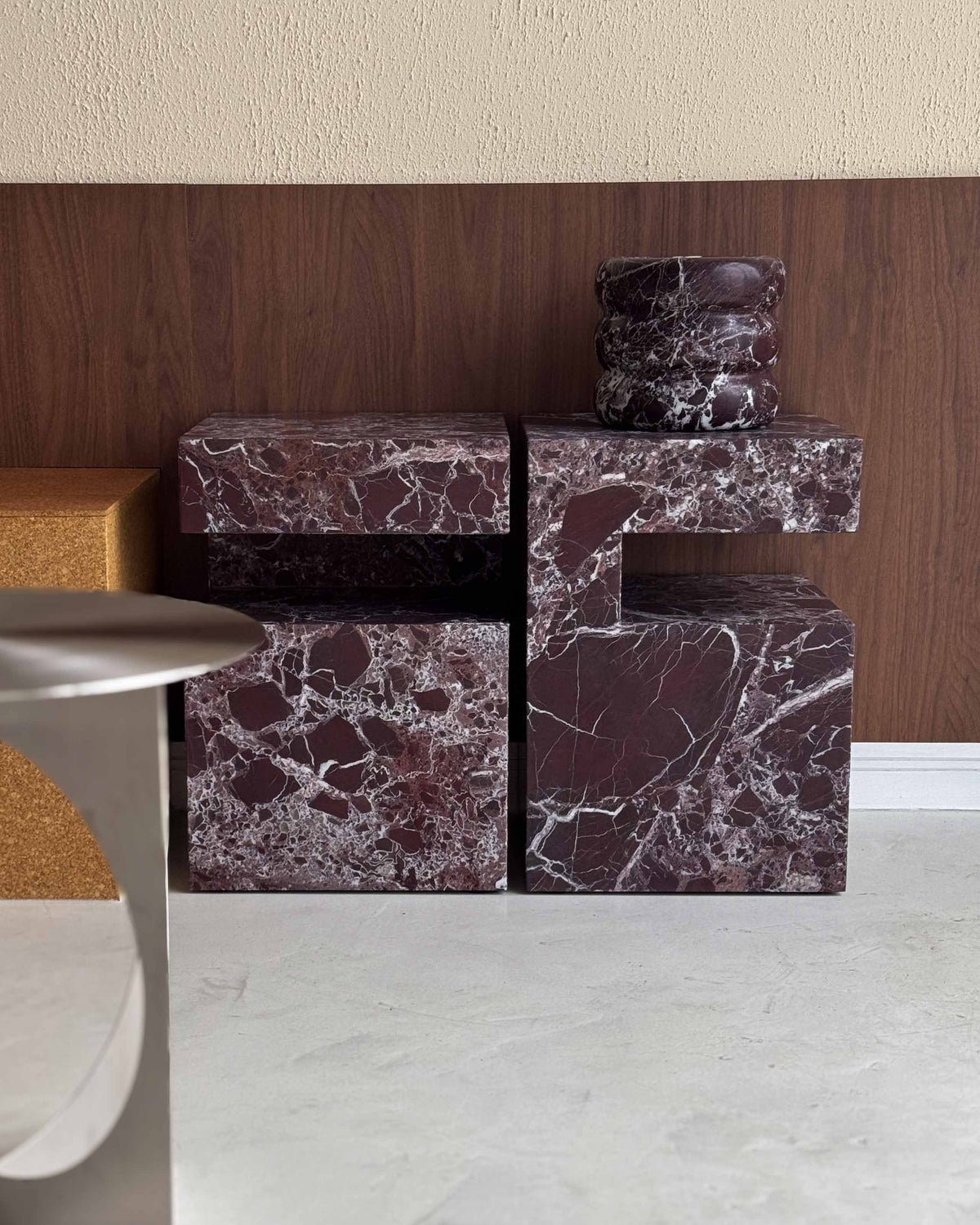 Rosa levanto marble side tables