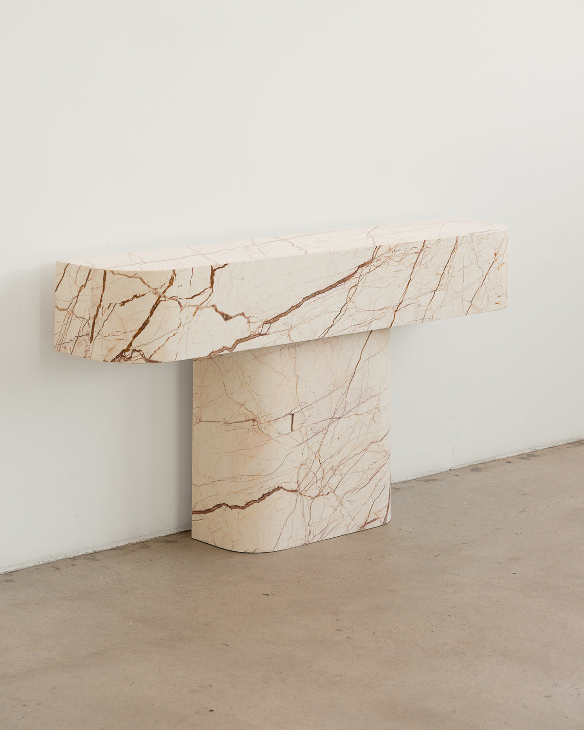 Honeycomb marble console table