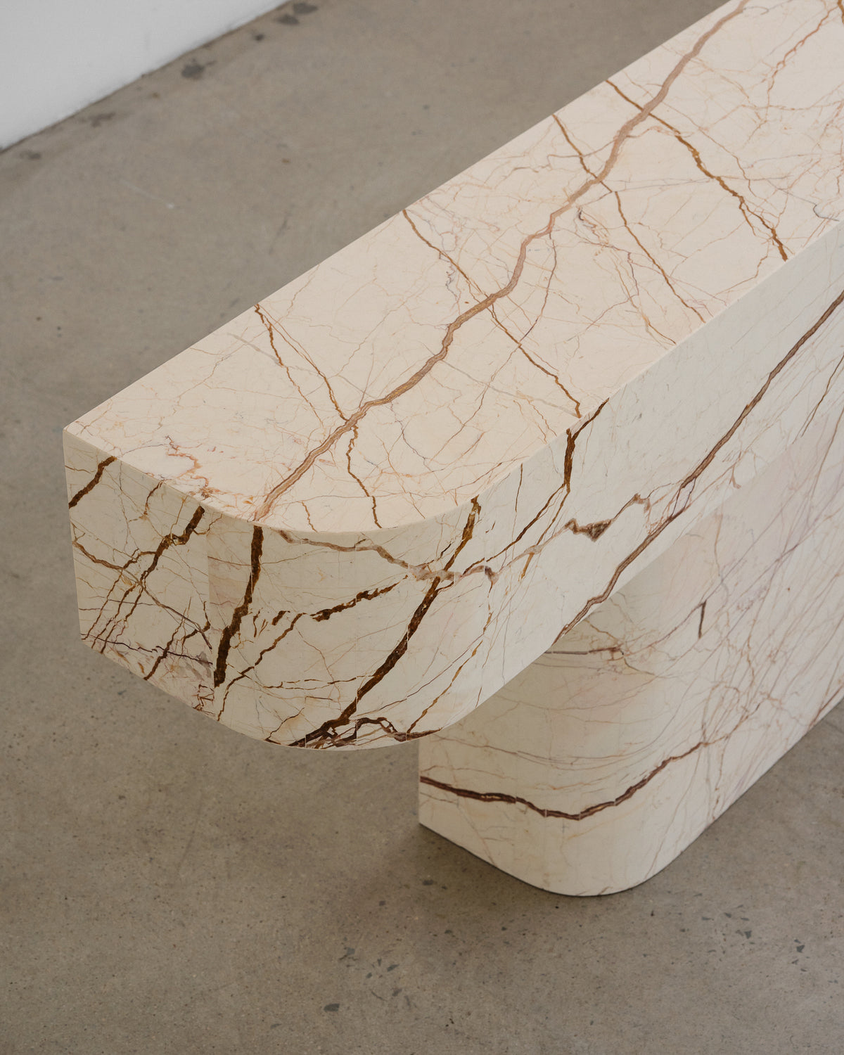 Honeycomb marble console table