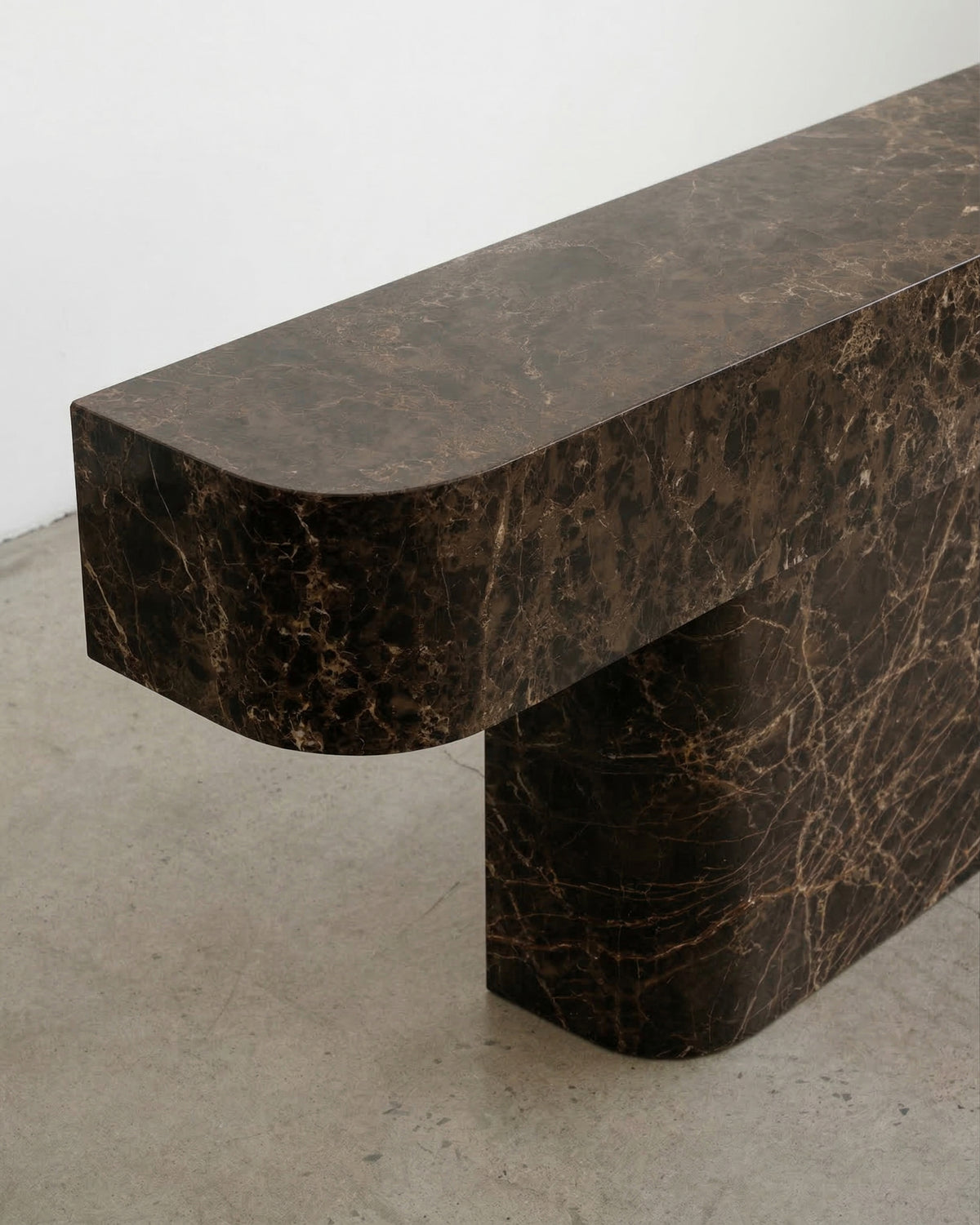 Chocolate marble console table