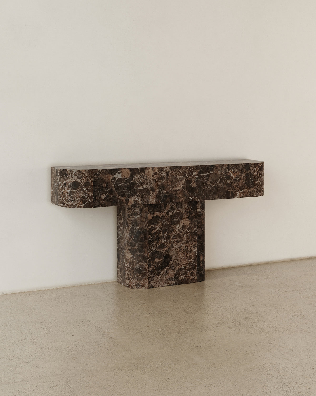 Chocolate marble console table