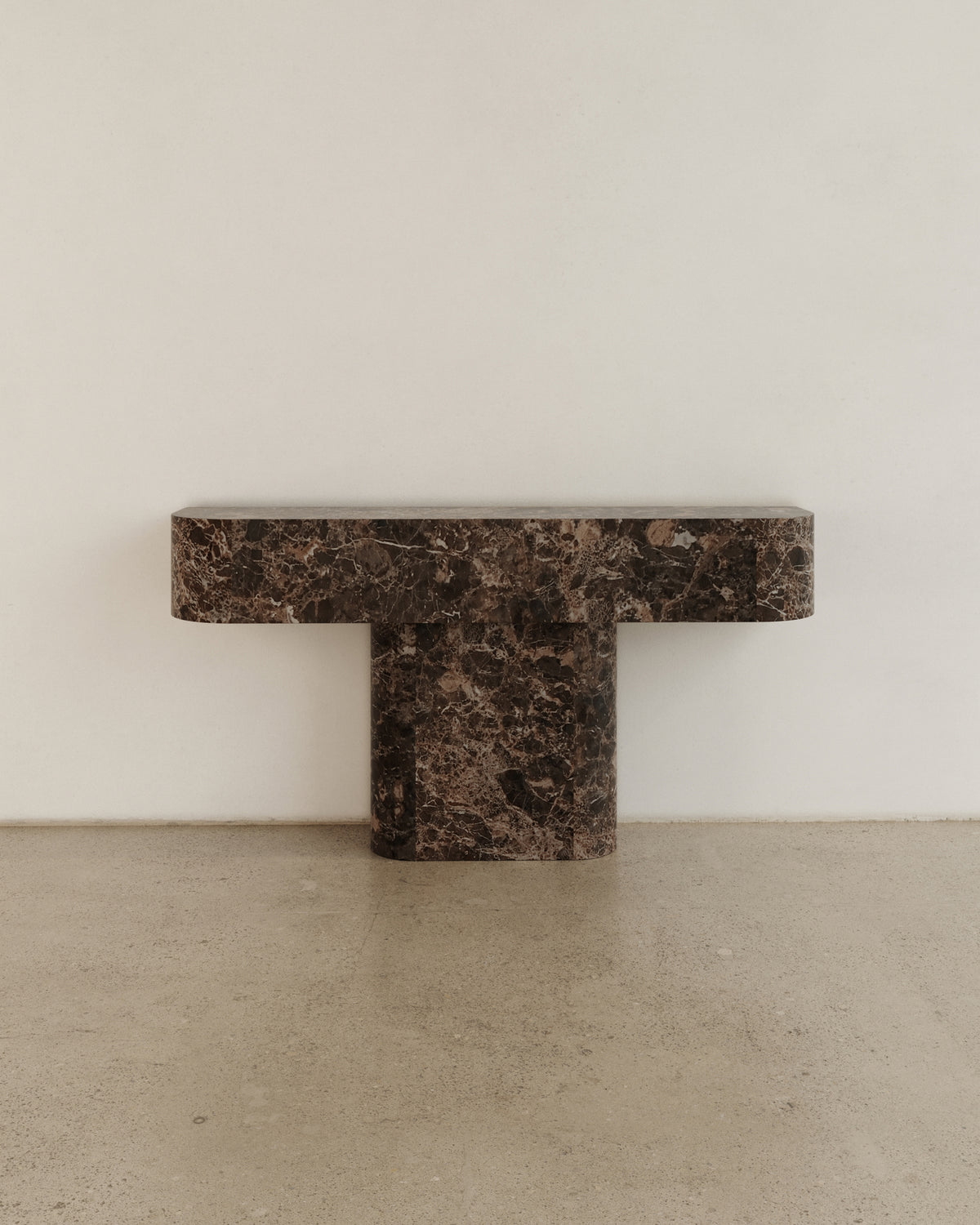 Chocolate marble console table