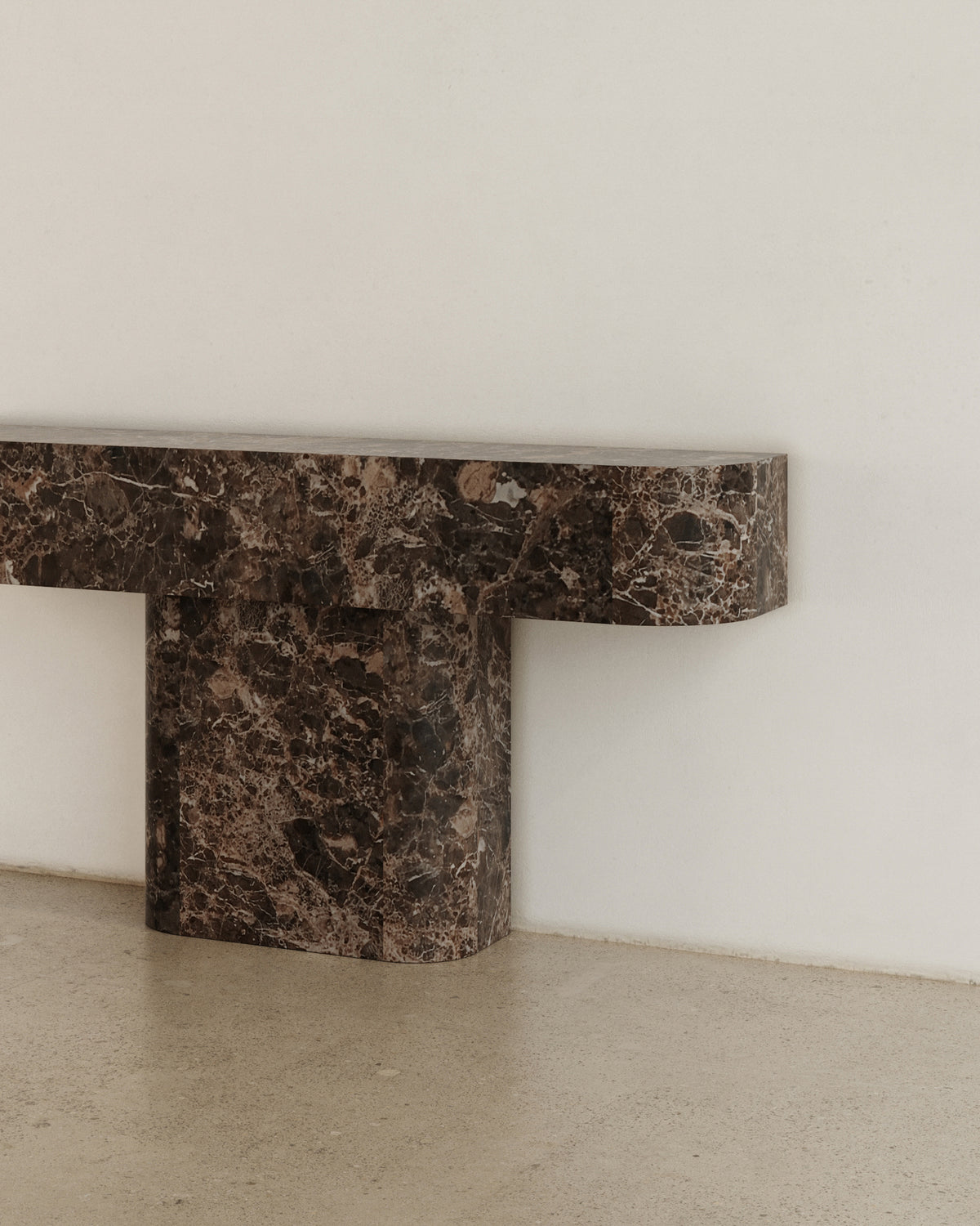 Chocolate marble console table