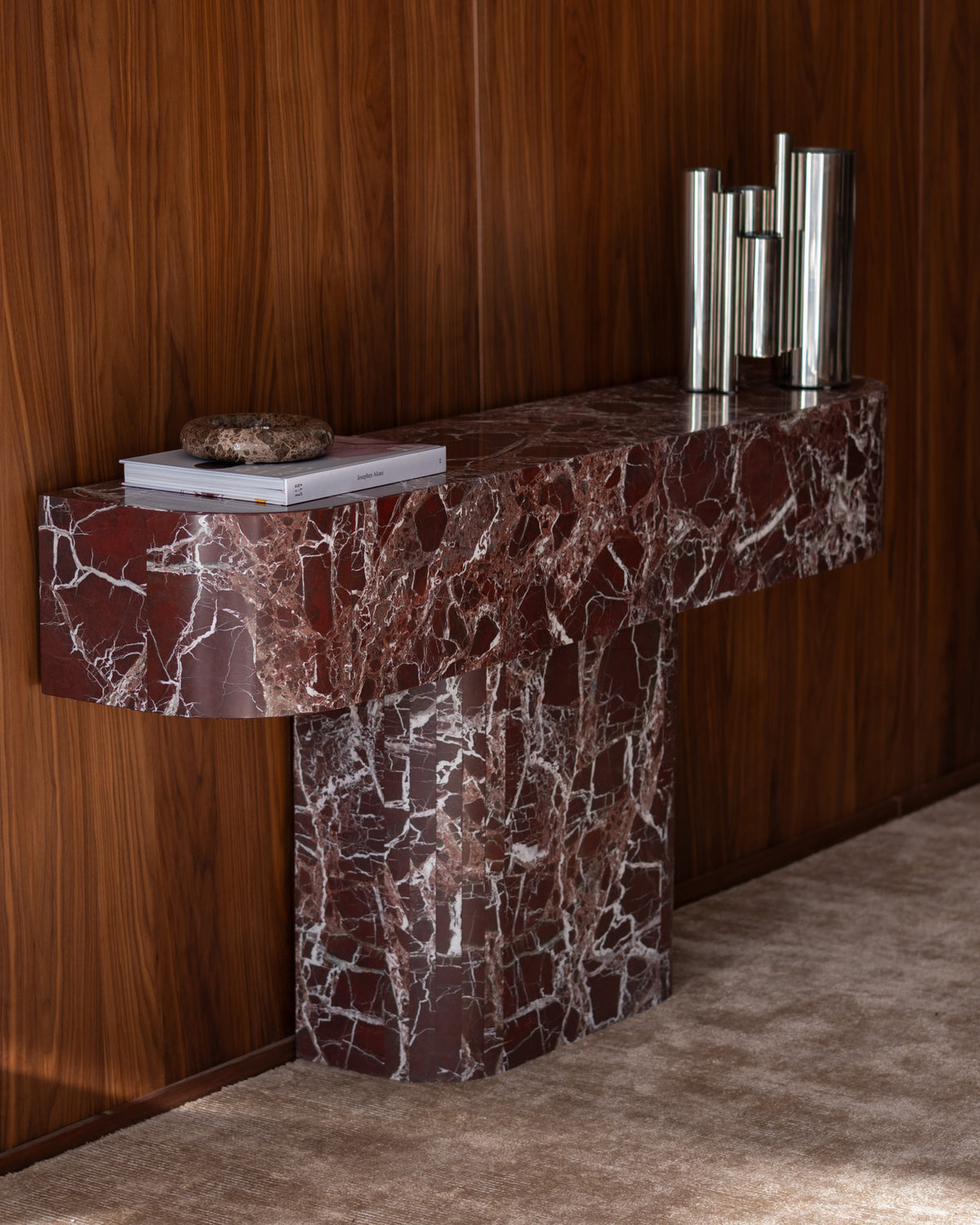 Rosa levanto marble console table