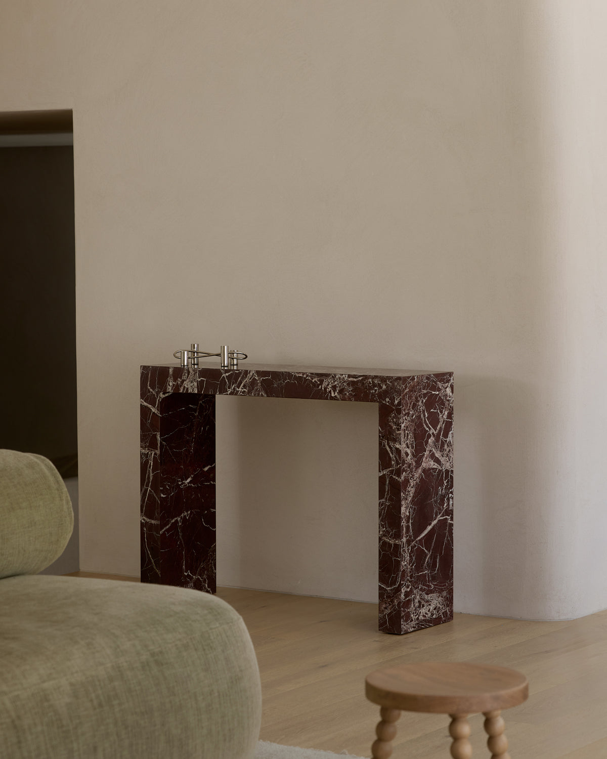 Rosa levanto marble console table styled