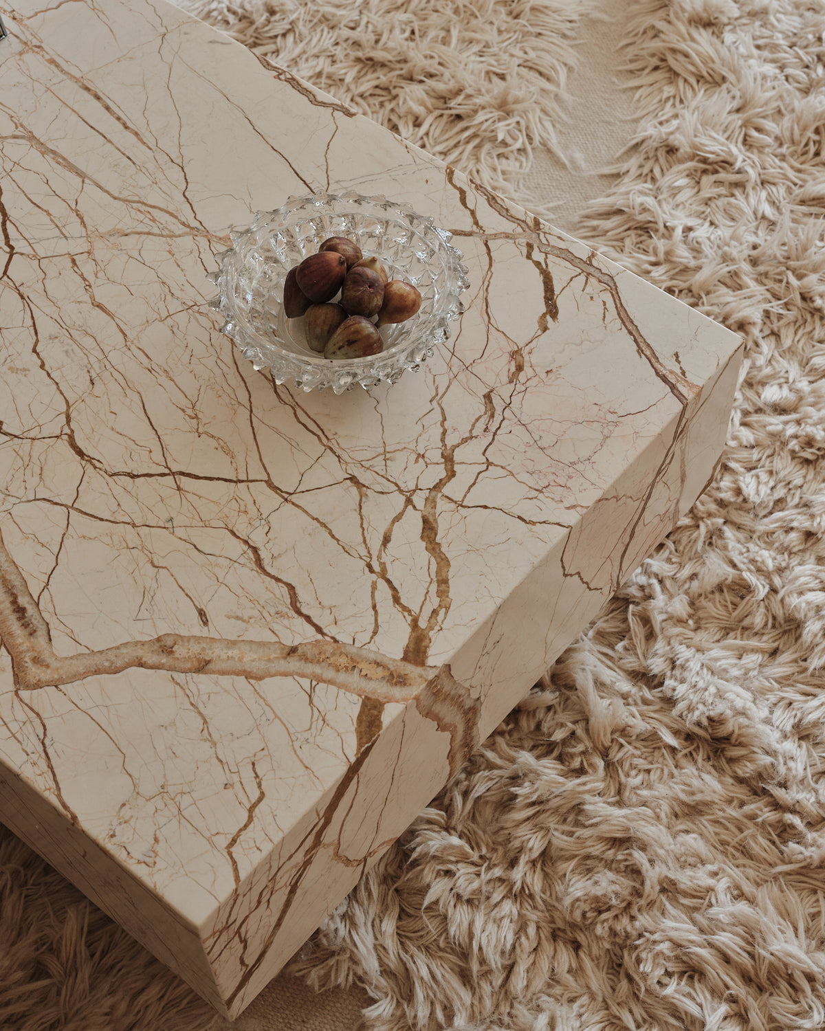 Honeycomb marble coffee table