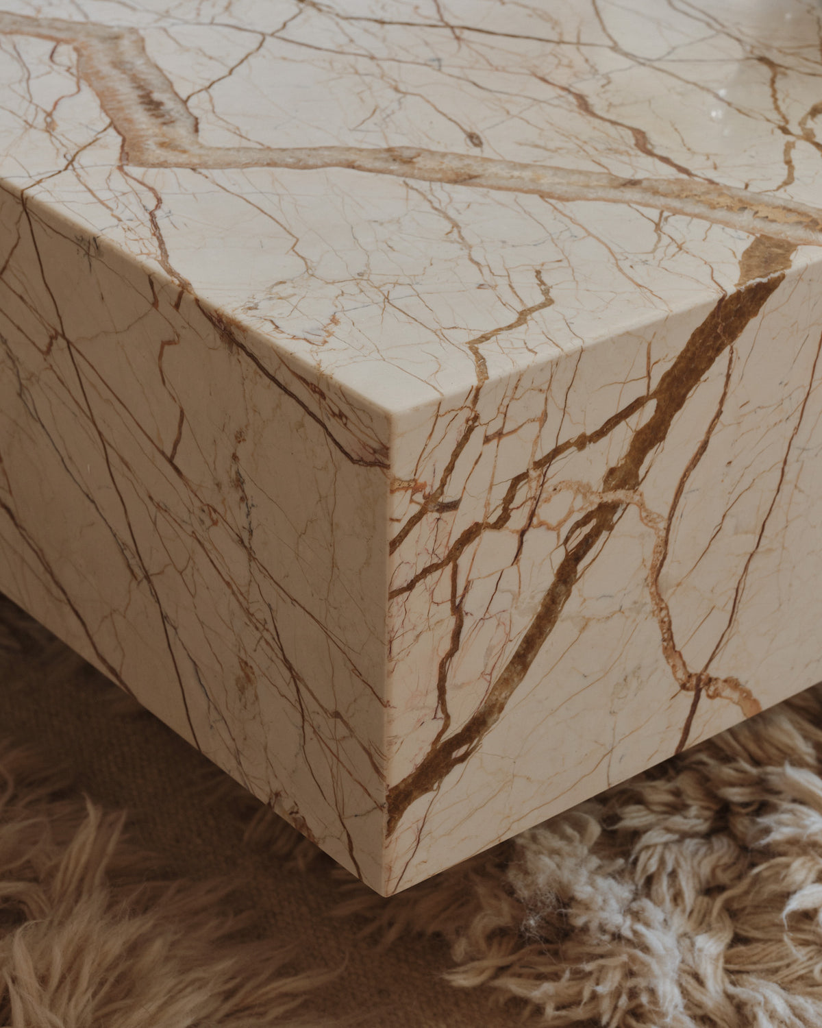 Honeycomb marble coffee table