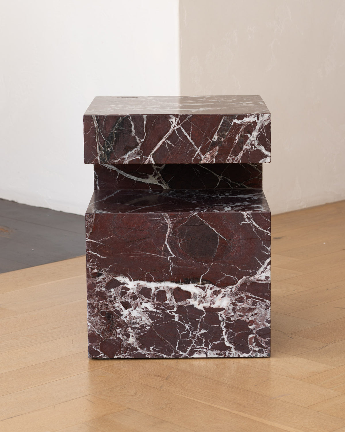 Rosa levanto marble side table
