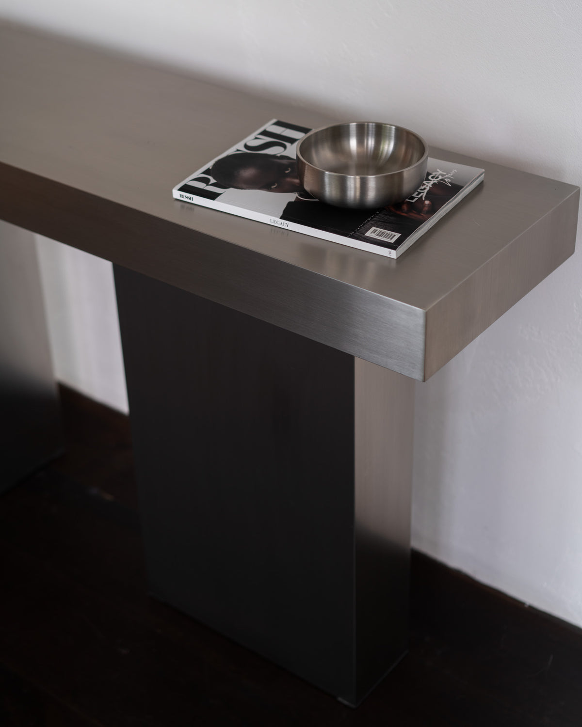 Stainless steel console table