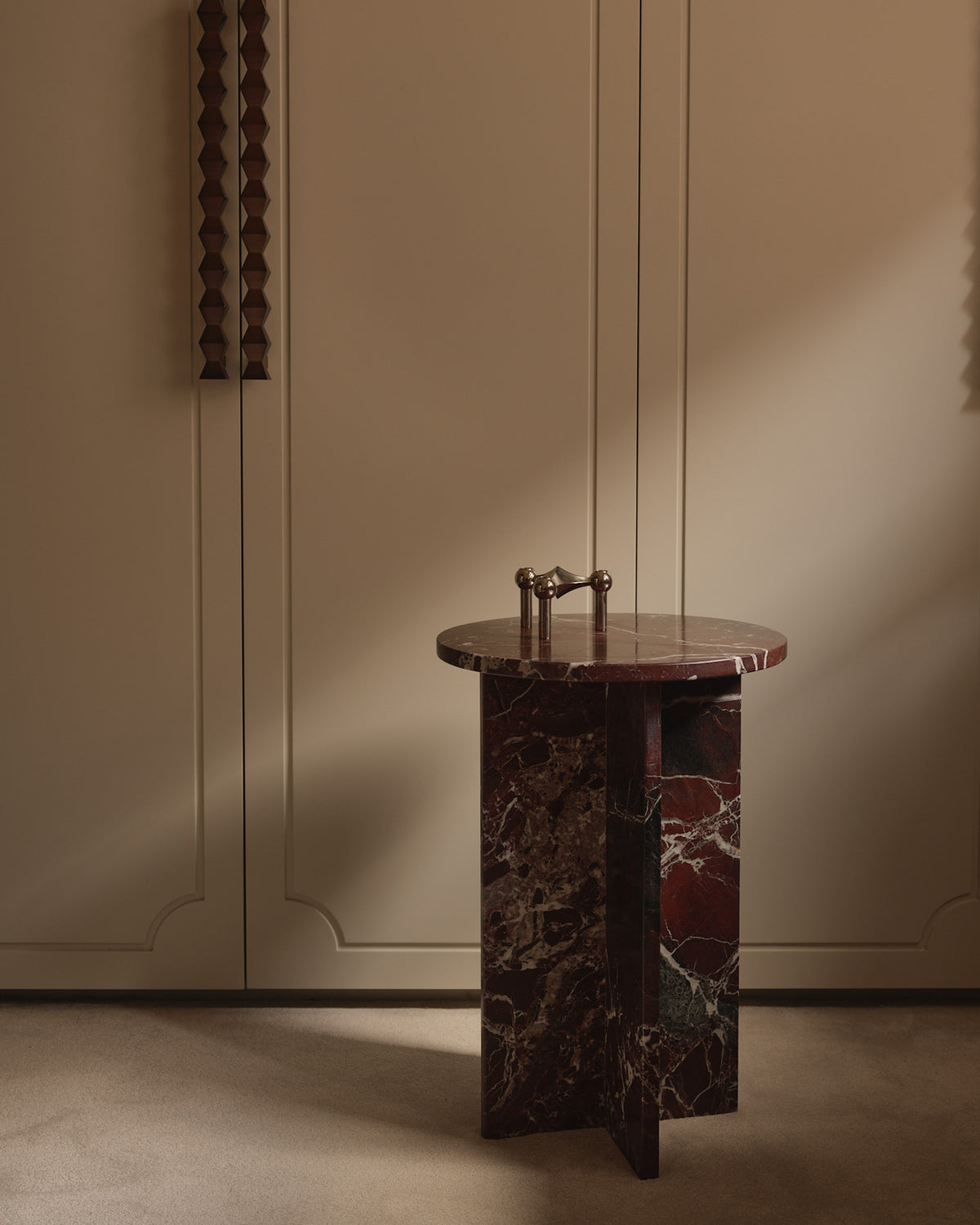 Rosa levanto marble side table