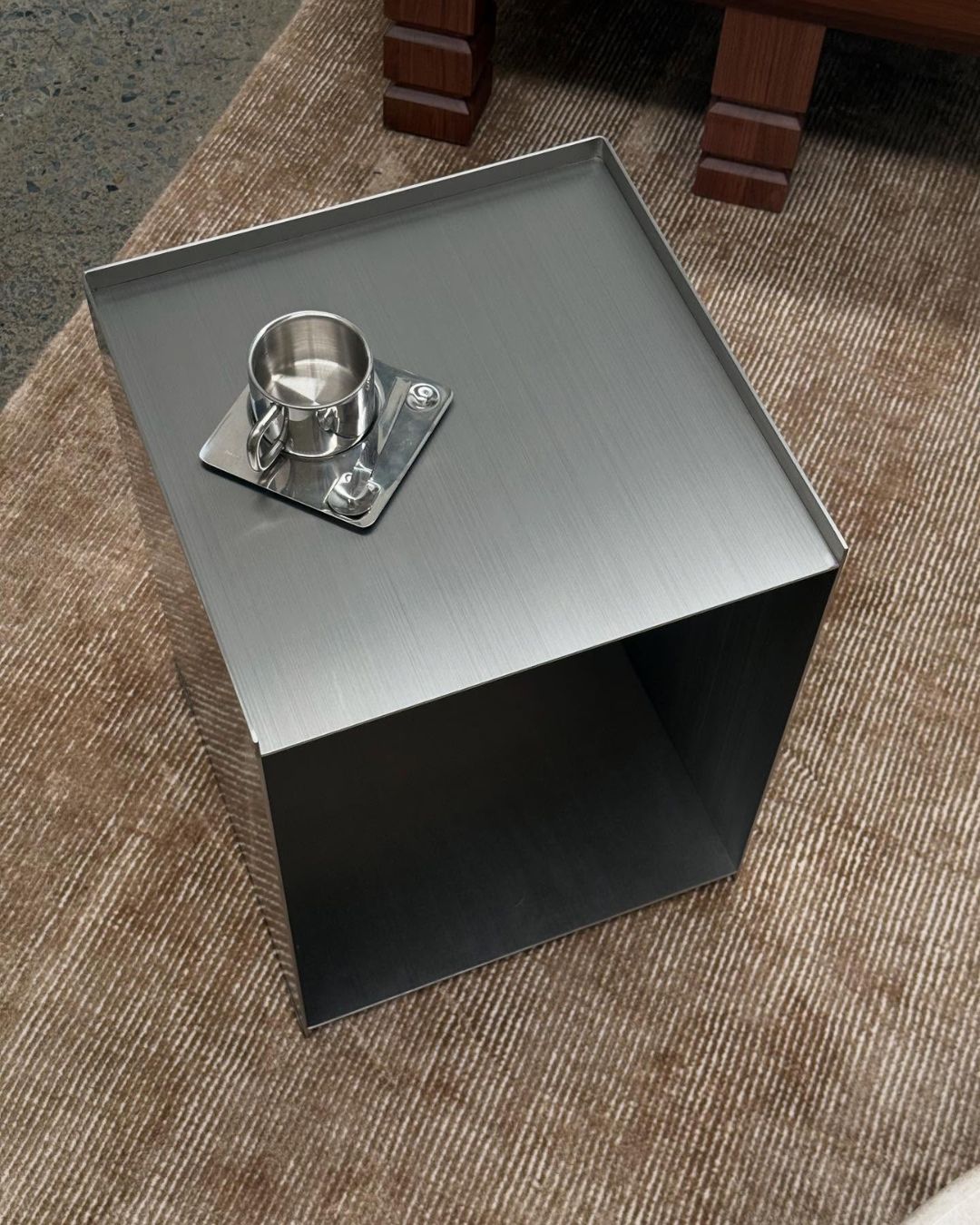 Stainless steel side table