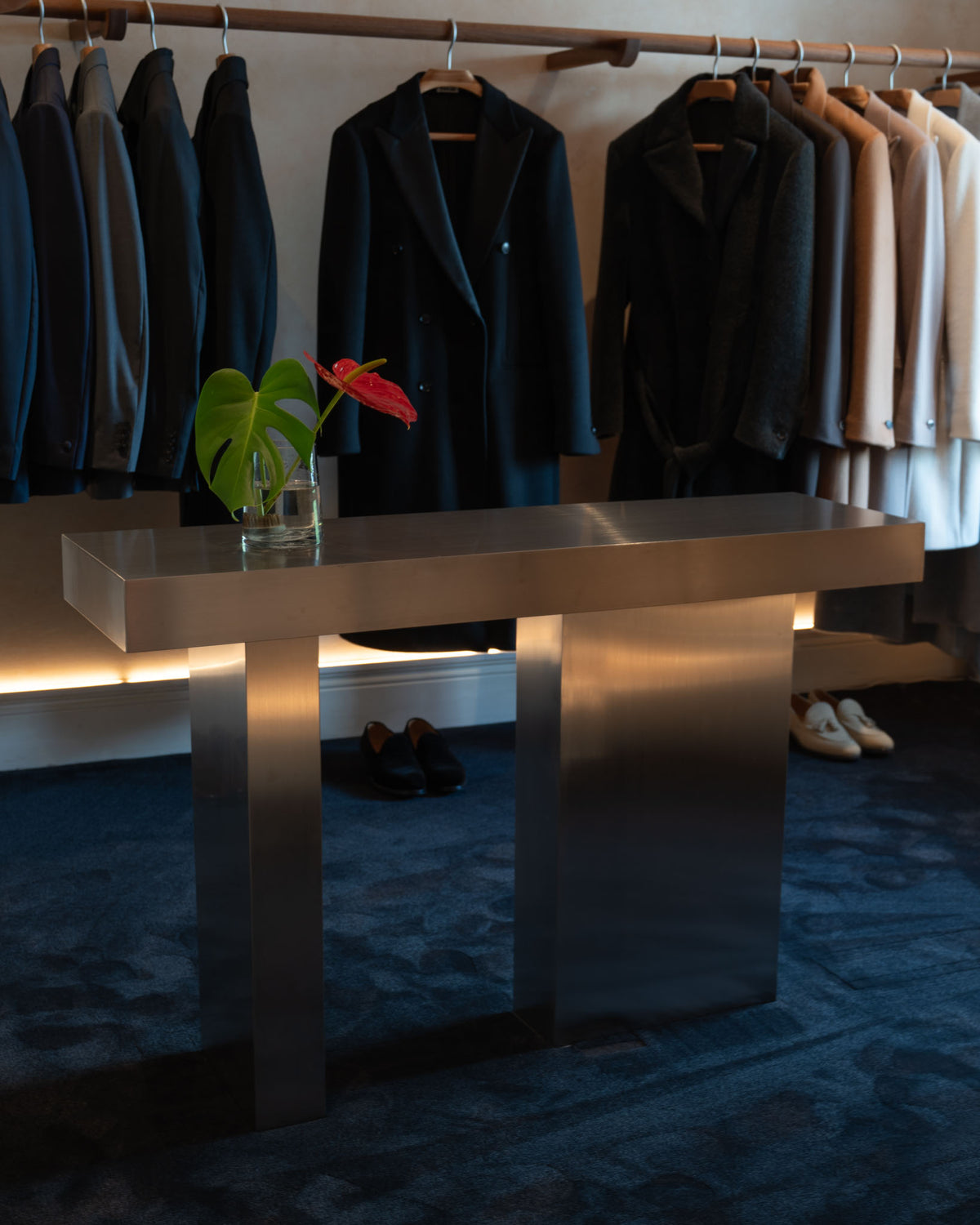 Stainless steel console table