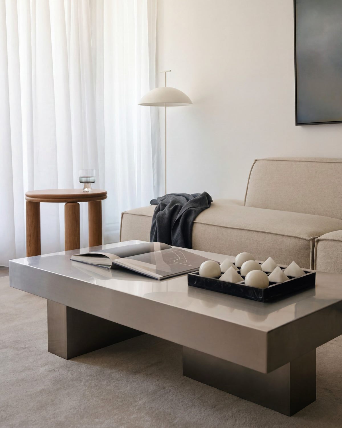 Living room styled with the Paris coffee table