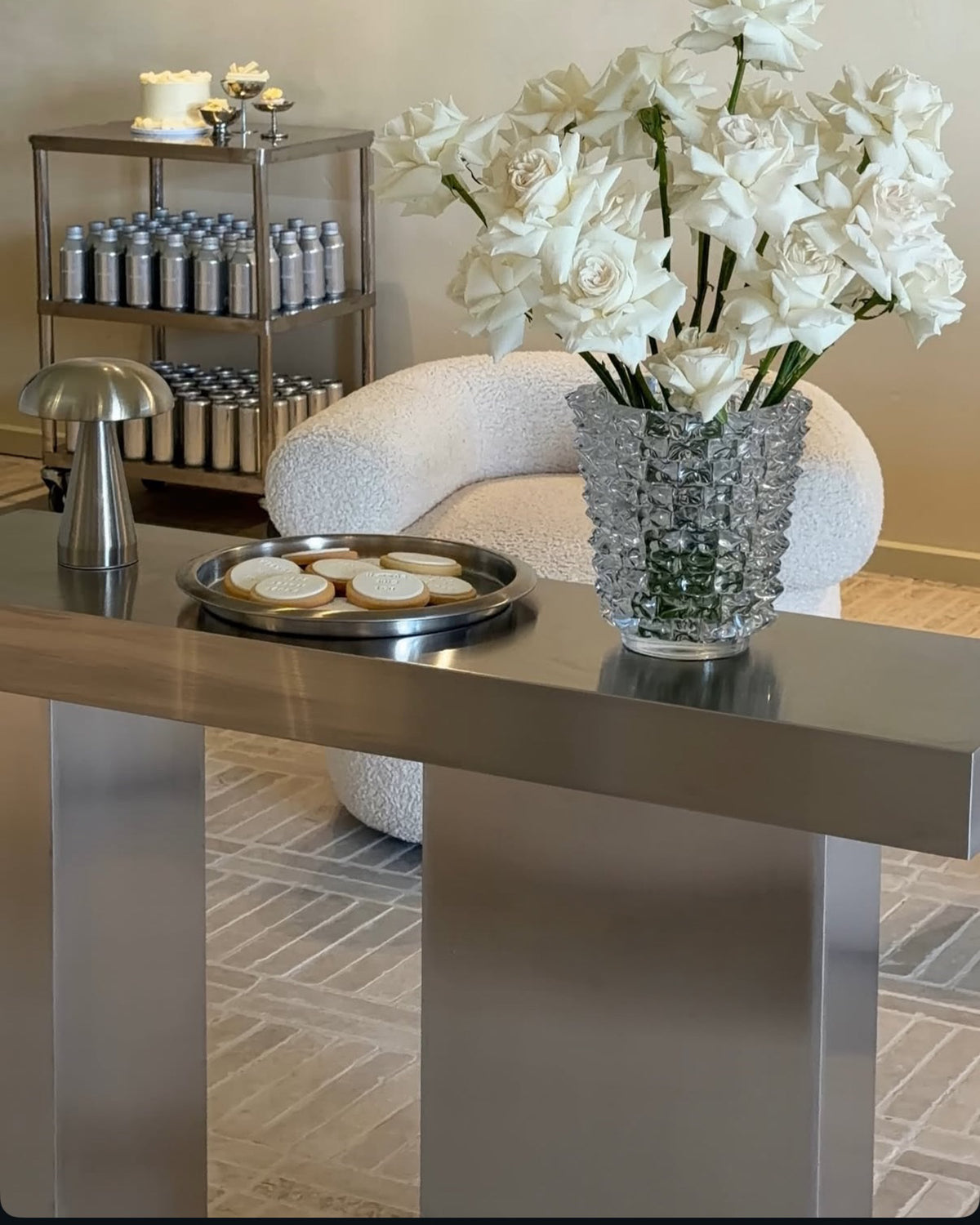 Stainless steel console table