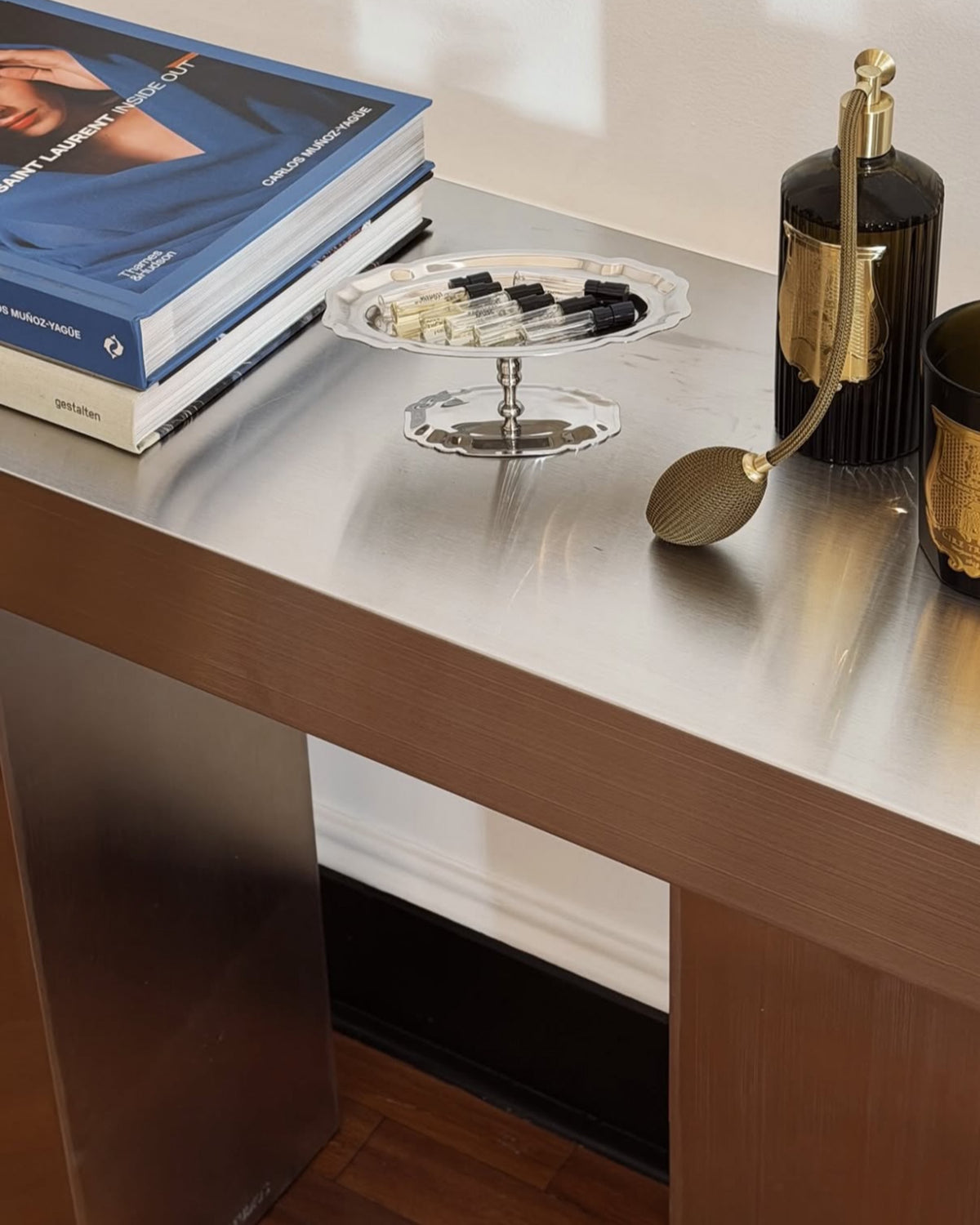Stainless steel console table