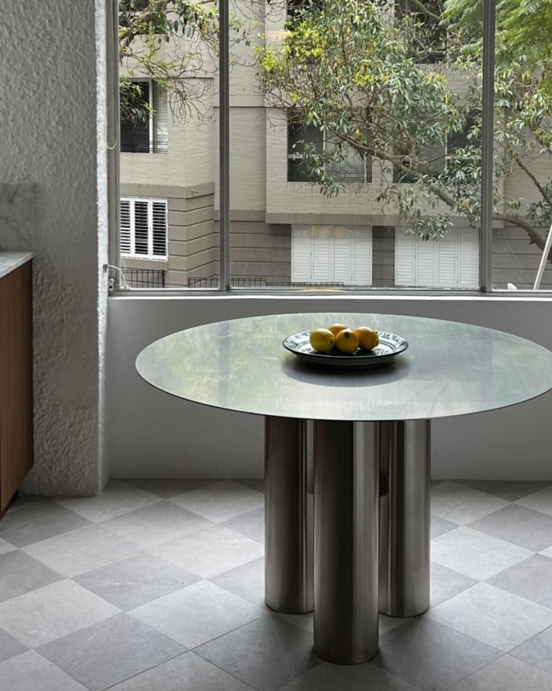 Stainless steel dining table