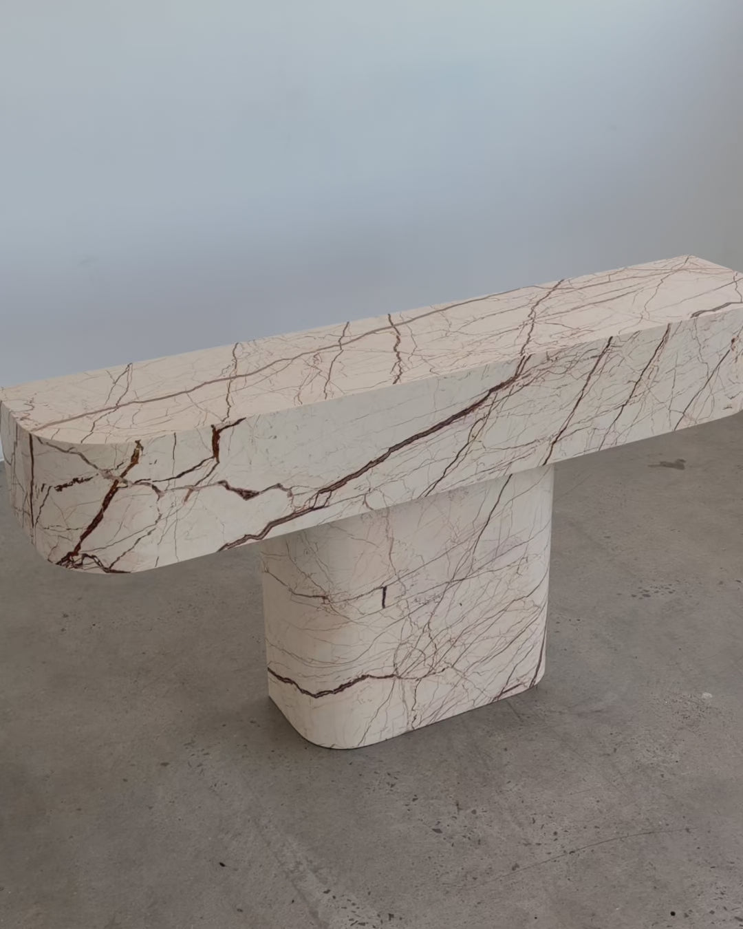 Honeycomb marble console table