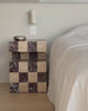 Marble checkerboard side table