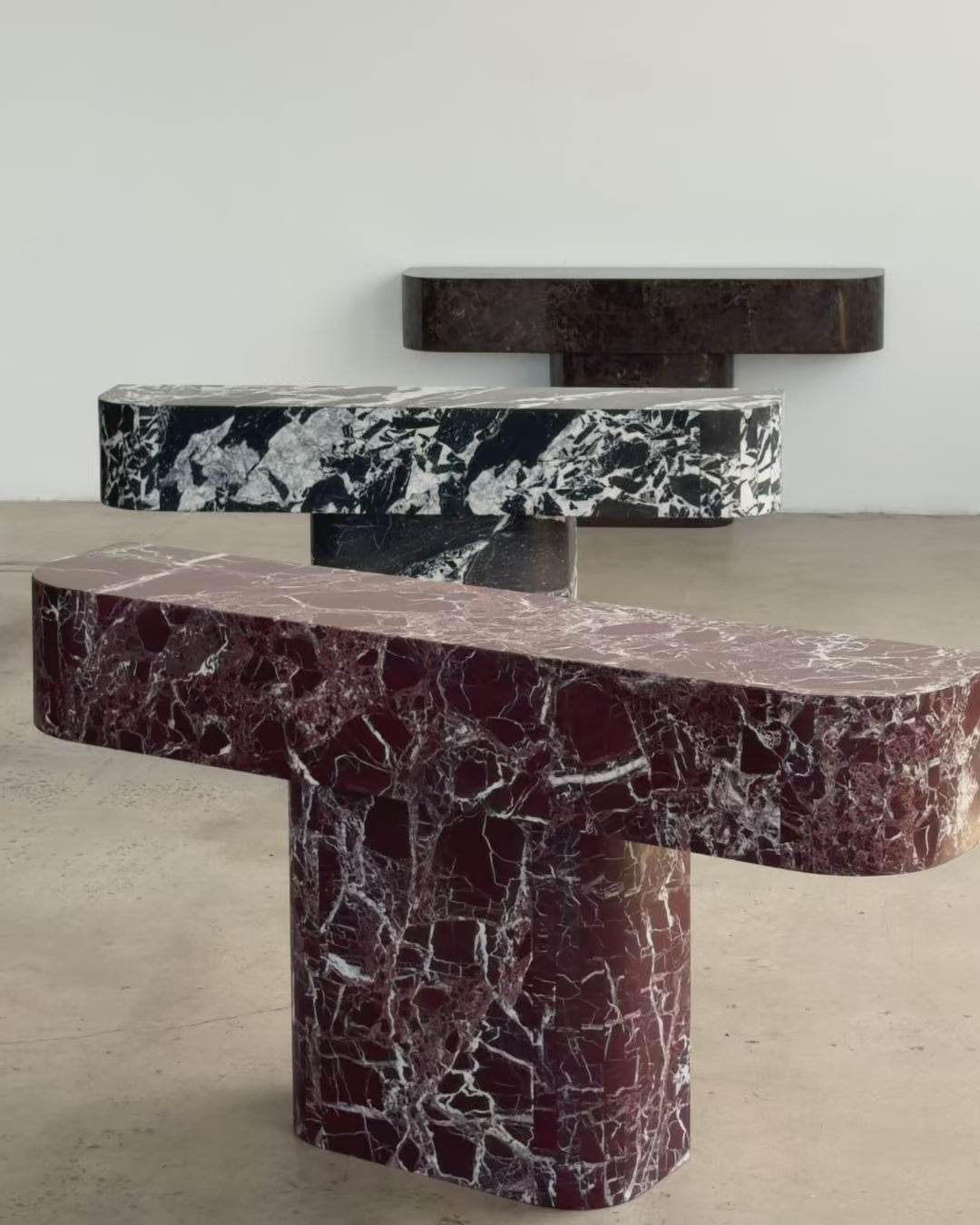 Rosa levanto marble console table