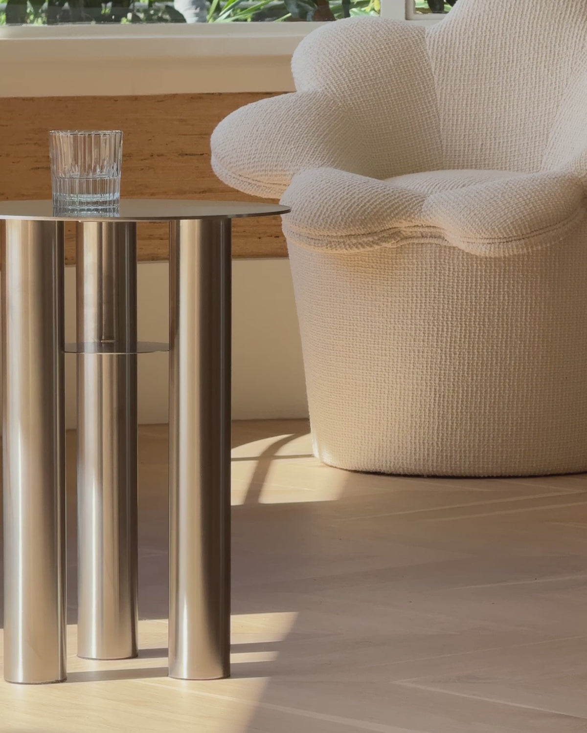 Stainless steel side table